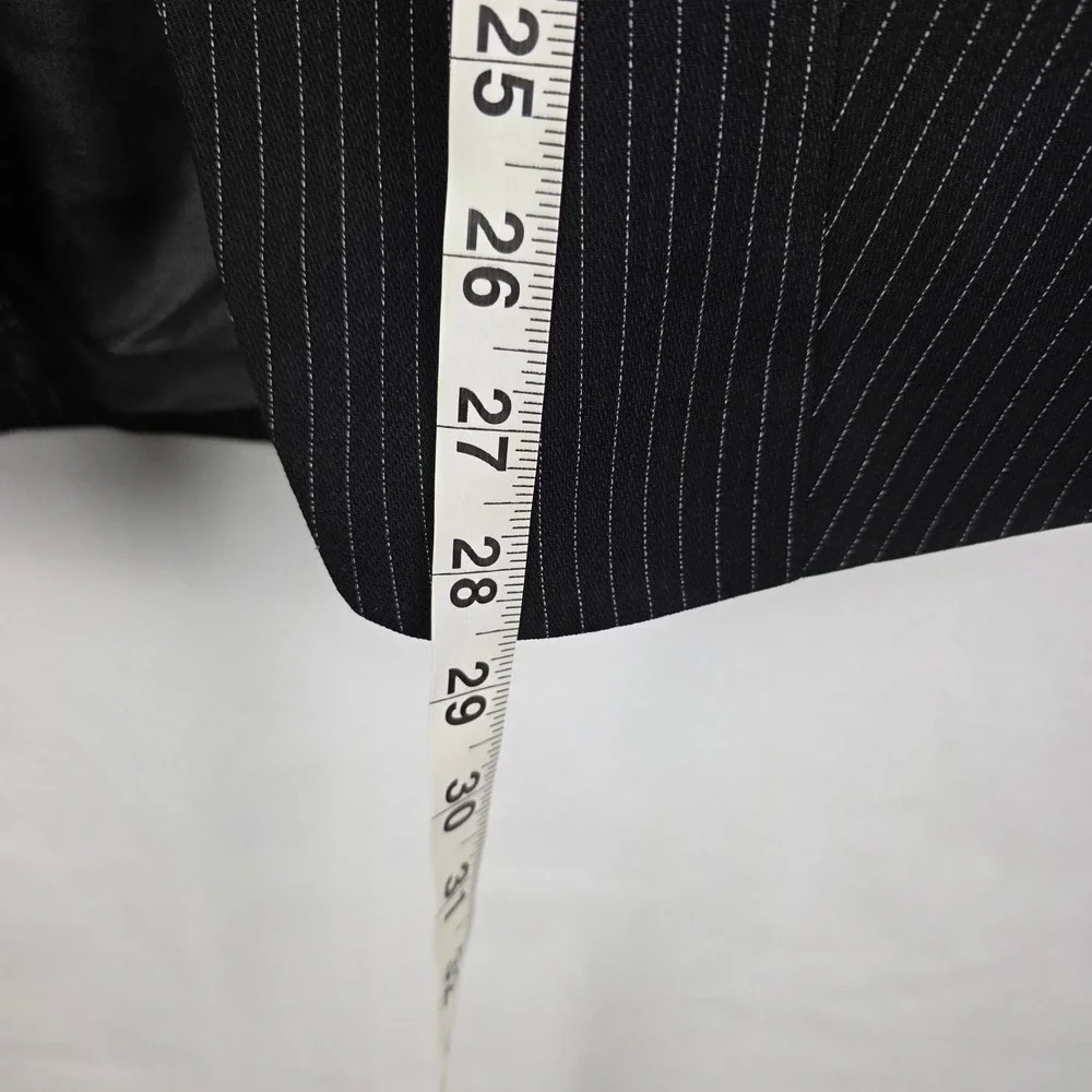 Giorgio Sant Angelo Womens Black Pinstripe 4-Button Blazer Jacket Size 8 RN61648